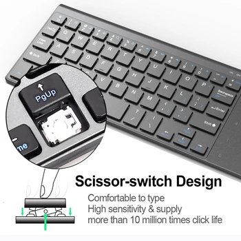 Jeleu Pieptene 2.4 G Wireless Keyboard cu Numărul Touchpad Mouse-ul Subtire Tastatura Numerică pentru Android, Windows Desktop, Laptop, PC, TV Box