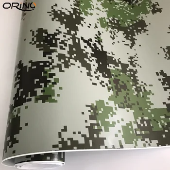 Digital Armata Verde Negru Camuflaj Folie Auto Folie Cu Aer De Presă Adeziv Militare Pixel Masina Autocolant Decal Vinil