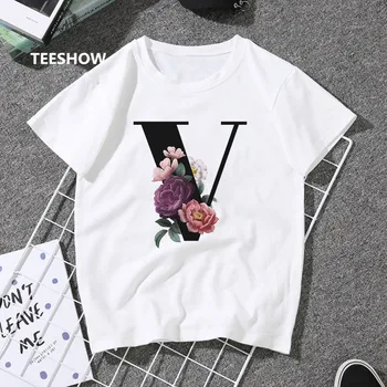 26 Alfabetul Englez Tricou Harajuku Print Casual Alb Fashioin Topuri Tricou Femei 2020 Nouă Cupluri De Vară Iubitorii De Femeie T-Shirt
