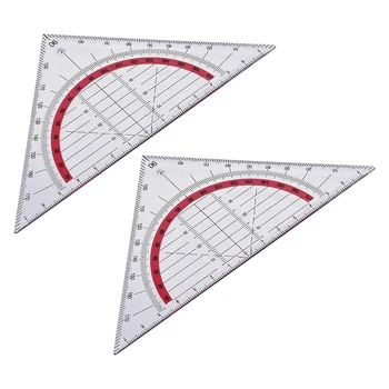 Uxcell Triunghi Conducător Pătrat Set 90mm 45 de Grade Plastic Papetărie Matematica Geometrie pentru Clasa Office Acasă și Inginerie
