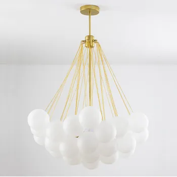 Minimalist modern de personalitate sticlă mată minge de aur negru a CONDUS candelabru living lampa lampa sala de mese candelabru