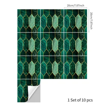 20X20cm Verde Aurire Placi de Mozaic Autocolant rezistent la apa autoadezive PVC Autocolante de Perete pentru Baie Bucatarie Teren Paster Decor