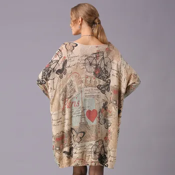Print Supradimensionat Femei Tricotaje, Pulover Vestido De Mujer Batwing Maneca Casual, Pulovere pentru Femei Top Bluza Feminin Trage Femme