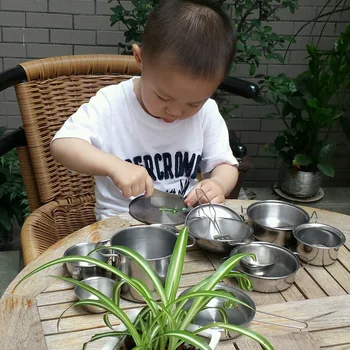 25Pcs din Oțel Inoxidabil Copii Casa de Bucătărie Jucarii de Gatit Vase pentru Copii Pretinde Juca Bucătărie Playset - Argint Cifre