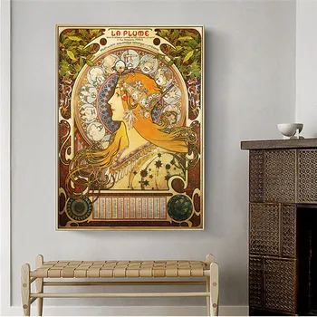 Alphonse Mucha Celebra Ilustrare Panza Pictura pe Perete Postere si Printuri Clasice Nouveau Femeie de Arta de Perete Poze Decor Acasă