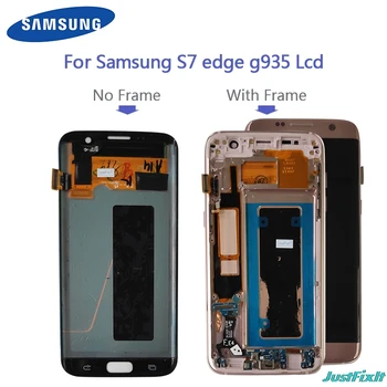 Super AMOLED Pentru Samsung Galaxy S7 Edge G935F G935FD Burn-in umbra Display Lcd Touch Screen Digitizer 5.5