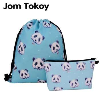 Jom Tokyo 2020 Noua moda 2 BUC Imprimare de Transfer de Căldură Femei rucsac panda Cordon geanta Set Combinație