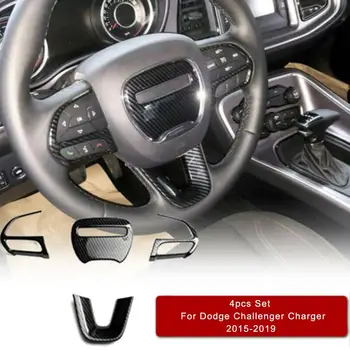 4 Buc Volan Fibra De Carbon Acoperire Ornamente Pentru Dodge Challenger Încărcător+ Fibra De Carbon Auto Interioare Accesorii Universale