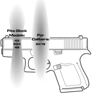 De aluminiu Capacul din Spate Aluneca Înapoi Placa Magwell pentru Sub/Compact Glock 43 43X 48 de 9mm Tactic Craniu Arma de Vânătoare Revista Accesorii