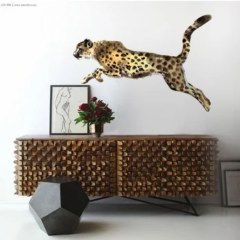 Animale autocolante de perete Leopard Acuarelă Print Autocolant de Perete de Arta Poster Acum Accesorii pentru Decor camera de zi