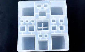 1set=20buc Douăzeci-pătrat metru cub oglinda netedă mucegai Rășină Epoxidică Instrumente diferite dimensiuni rasina matrite pentru bijuterii
