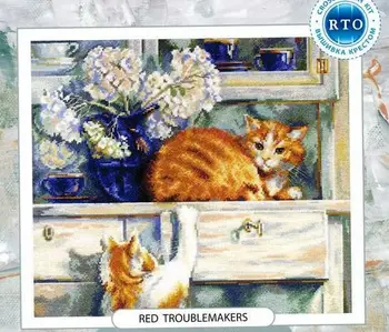 Colecția de aur Minunat Numărat goblen Kit Roșu Scandalagii Pisici Pisici Pisici Pisici Piept rto
