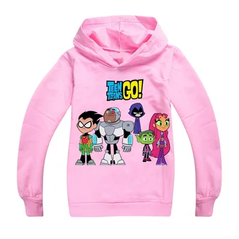 Nouă Băieți și Fete Desene animate Tricoul Teening Titans GO Copii Hanorace Haine cu Maneca Lunga Desene animate Sus Teuri Imbracaminte Copii