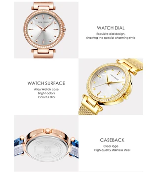 MINI FOCUS Simplu Elegant Doamnelor Ceasuri de Top de Brand de Lux Schelet Cuarț Ceas cu Curea de Ochiuri de Cristal Dial Femei de Moda Ceas
