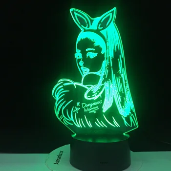 Celebritate Cantareata Ariana Grande Lumina de Noapte Led-uri cu Senzor Tactil Color Schimbarea Veioza pentru Fanii Cadou Adult Lampa de Noapte Dormitor