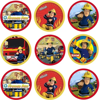 Pompierul Sam Cercurile de Partid Autocolant, Bomboane Tag Petrecere Decoratiuni Copii Autocolant pentru Ziua de naștere a Goodie Bag Toppers