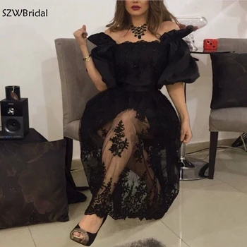 New Sosire Negru de seara scurte rochie 2021 Dubai arabă Formale rochie de Petrecere, rochii de seara abiye vreodată destul de rochii de Seara
