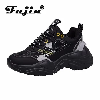 Fujin Respirabil Femei Pantofi Albi Confortabil Toamna Adidași De Lumină Greutate 2021 Platforma De Moda De Primăvară Dantelă Sus Pantofii Indesata