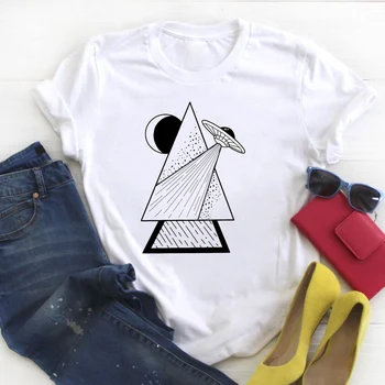 Femeile Extraterestre OZN Luna Moda anilor ' 90 Imprimate Desene animate Vara T Tee Doamnelor Femei Top, Tricou Haine Tricou Femei Graphic T-shirt