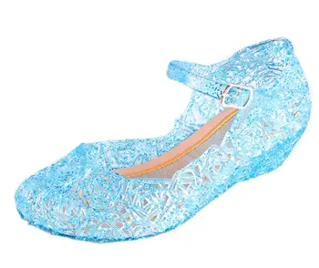 Fete Copilul Mic Papuci De Sticlă Cendrillon Replica Cristal Petrecere Pantofi Roz Violet Albastru Copii Sandale Plate Printesa Pantofi