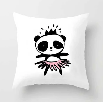 Drăguț Roz Negru Panda Perna Home Hotel Noptiera de Siguranță Auto Seat Decor Decor Panda Capac Pernă Moale si Confortabil.