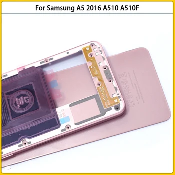 Noi A510 Complete de Locuințe Caz Pentru Samsung A5 2016 A510 A510F Mijlocul Placă Cadru Ramă Șasiu Baterie Capac Spate Usa