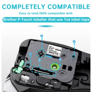 Absonic TZe-621 Cartuș de Bandă TZe pentru Fratele Labeler 9mm TZ621 Laminate Etichete P-Touch Label Maker Imprimanta Panglica PT-D210