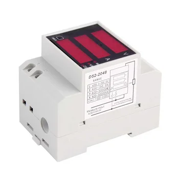 D52-2048 Șină Din Digital cu LED-uri Voltmetru, Ampermetru de Curent Contor Activ Factorul de Putere AC80-300V Multifuncțional Metru 100A