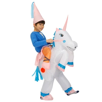 Unicorn Petrecere de Halloween, de Crăciun Cosplay Fata Rochie de Costume Gonflabile Copii Animale Rochie Fancy Cer Cal
