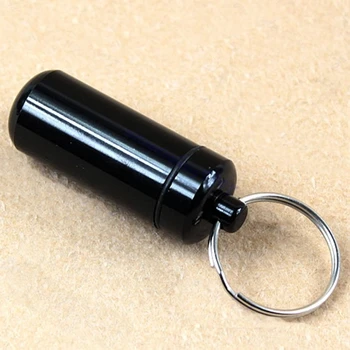 6xSmall Pastila Tableta Cutie de Depozitare Sticla Recipient Impermeabil Keychain