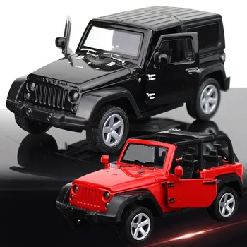 Aliaj model de masina convertibile jeep wrangler pull-back mașină de sunet și lumină deschide model de masina de afișare jucării pentru copii cadou de ziua de nastere