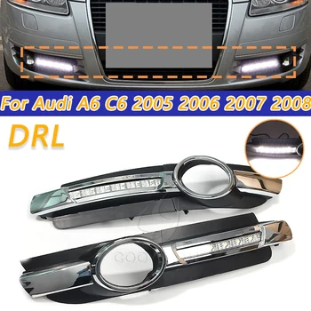 COOYIDOM 1Pair Pentru Audi A6 C6 2005 2006 2007 2008 Nr.-eroare Daytime Running Light LED DRL lampa de ceață Lampa de înaltă calitate