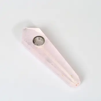 Cuarț de Topire Piatra de Cristal Reiki Trandafir Roz Fumat Pipe pentru Tutun+3pc+1 buc