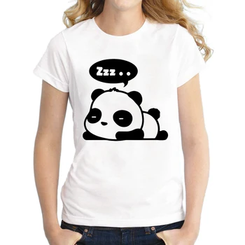 Mai nou 2018 Moda Panda Minunat de Imprimare Femei tricou Punk Animal Maneci Scurte Doamna tricouri Topuri Drăguț Rece Tees