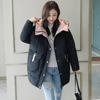 2021 Nouă Femei de Iarnă Jos Parker Haina de Femeie coreean Liber Supradimensionat Outwear Femei cu Glugă groasă Cald Jos bumbac Jachete 100kg