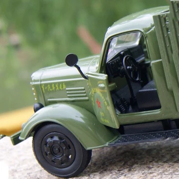 Colectie 1/32 Jiefang Militar Clasic Turnat Sub Presiune Camion Model Cu Sunet De Lumină Armatei Masina Verde Camion Miliară Model De Jucarie Pentru Copii