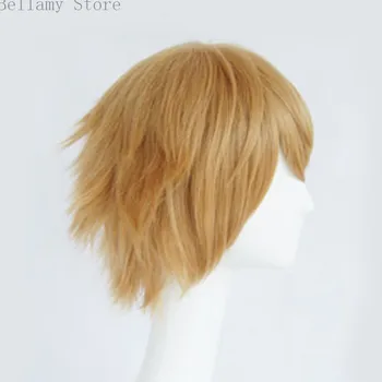 Anime Danganronpa Fujisaki Chihiro Cosplay hairwear scurt Aur Perucă Blondă+Capac de Peruca
