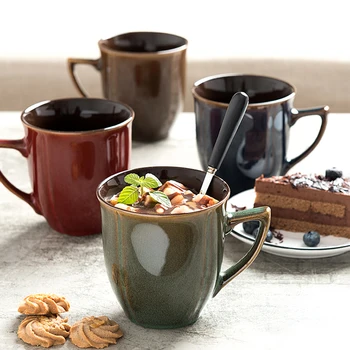 350ml Cani Ceramice Cuplu Iubitor de Cadou Dimineață Cana de Cafea cu Lapte de Epocă micul Dejun Ceai Creative Ceașcă de Porțelan