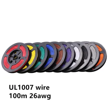 100M/lot 328ft UL1007 26 AWG Flexibil Blocați Cablul de Sârmă de Cupru 10 culori Cabluri Electrice Cabluri Pentru DIY