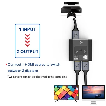 DABELINK Switch HDMI 4K Bi-Direcție Adaptor HDMI Switch 2x1 pentru TV Box Switch HDMI Bi-Direcția Comutatorul de Joc TV HDMI Switcher