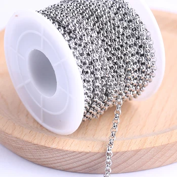 Onwear 10meters/rola 2mm 3mm cerc minge bijuterii din oțel inoxidabil lanțuri de bricolaj en-gros pentru colier face