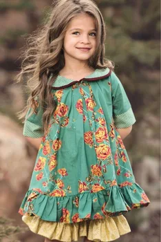 2019 Fete de Moda Rochie Floral Stil Britanic URI Populare de Îmbrăcăminte pentru Copii De 3-12 Ani Fete Vechi de tip Boutique de Brand de Îmbrăcăminte