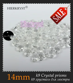 HIERKRYST 100 buc 14 mm Octogon Margele de Cristal Candelabru de Sticlă Părți Curcubee Filtru de Prisme Pandantive Conectori Transprent #01