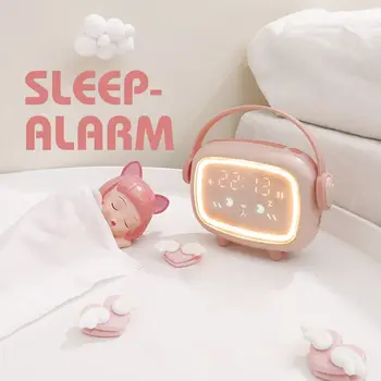 Copii Drăguț Ceas cu Alarmă Digital cu Lumina de Noapte Masă, serviciu de Trezire Ceasuri Decor Acasă