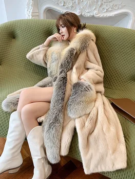 2020 iarna Noi blană de vulpe guler importate de catifea haină de nurcă femeile întreaga haină de blană de nurcă
