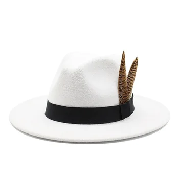 OZyc de Iarnă Pălării Pălărie Bărbați Simțit Jazz Clasic Pălării Floppy Femei Casual Fedora Panama Capac pentru Petrecere 59-61CM