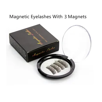 4buc/cutie Magnetic Gene Cu 3 Magneti Handmade Natural, Extensii de Gene False Cu Magnet Cutie de Lovituri de bici Instrument de Machiaj 20#
