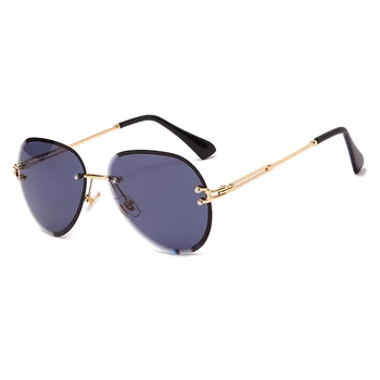 Noi fără ramă de ochelari de Soare Brand de Lux de Design pentru Femei de Moda de Metal ochelari de Soare UV400 Shades Ochelari de Oculos de sol