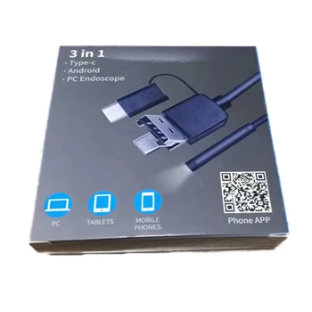 720P 8mm Endoscop USB de TIP C IP68 rezistent la apa Hard Soft Cablu Flexibil Camera de Inspecție Puncte Pentru Android, iPhone PC