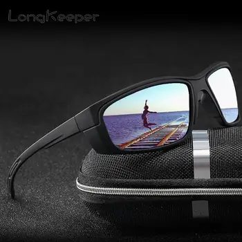 LongKeeper Pătrat Polarizat ochelari de Soare Barbati UV400 Oglindă Lentile de Ochelari de Soare pentru Femei Brand Design Sport de Conducere Ochelari oculos de sol